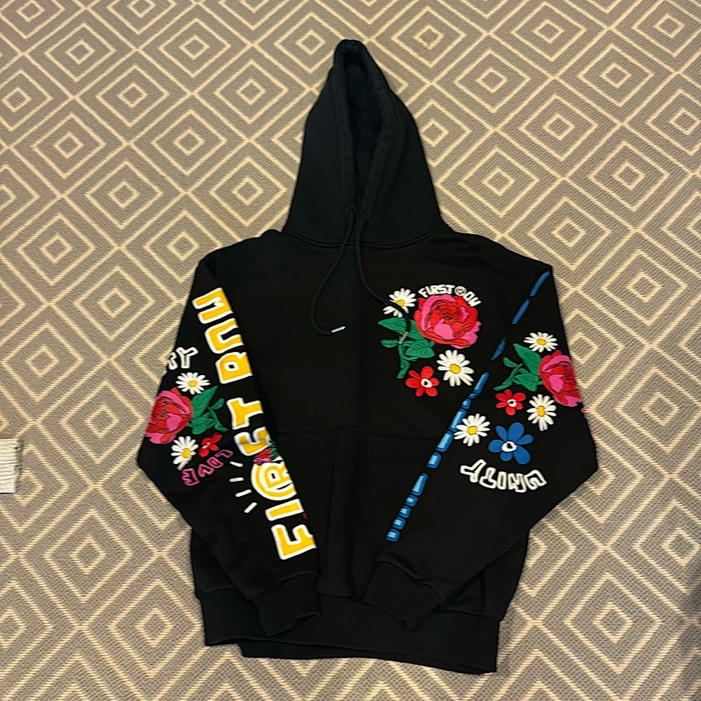 Oversized Hoodie with Puffy words and designs